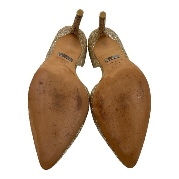 Badgley Mischka Daisy II Gold Glitter D’Orsay Pumps Evening Event Heels 9.5 - Picture 11 of 13